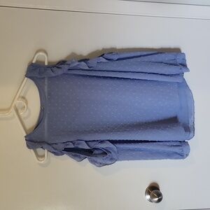 RW&CO blue cold shoulder top